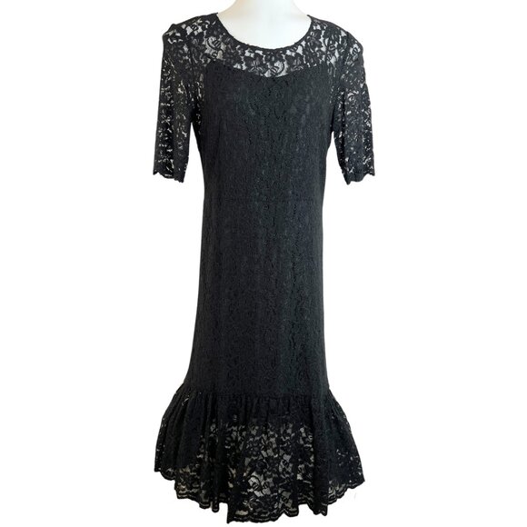Pendleton Black Lace Dress Size 12 Flounce Hem Lined - Picture 15 of 15